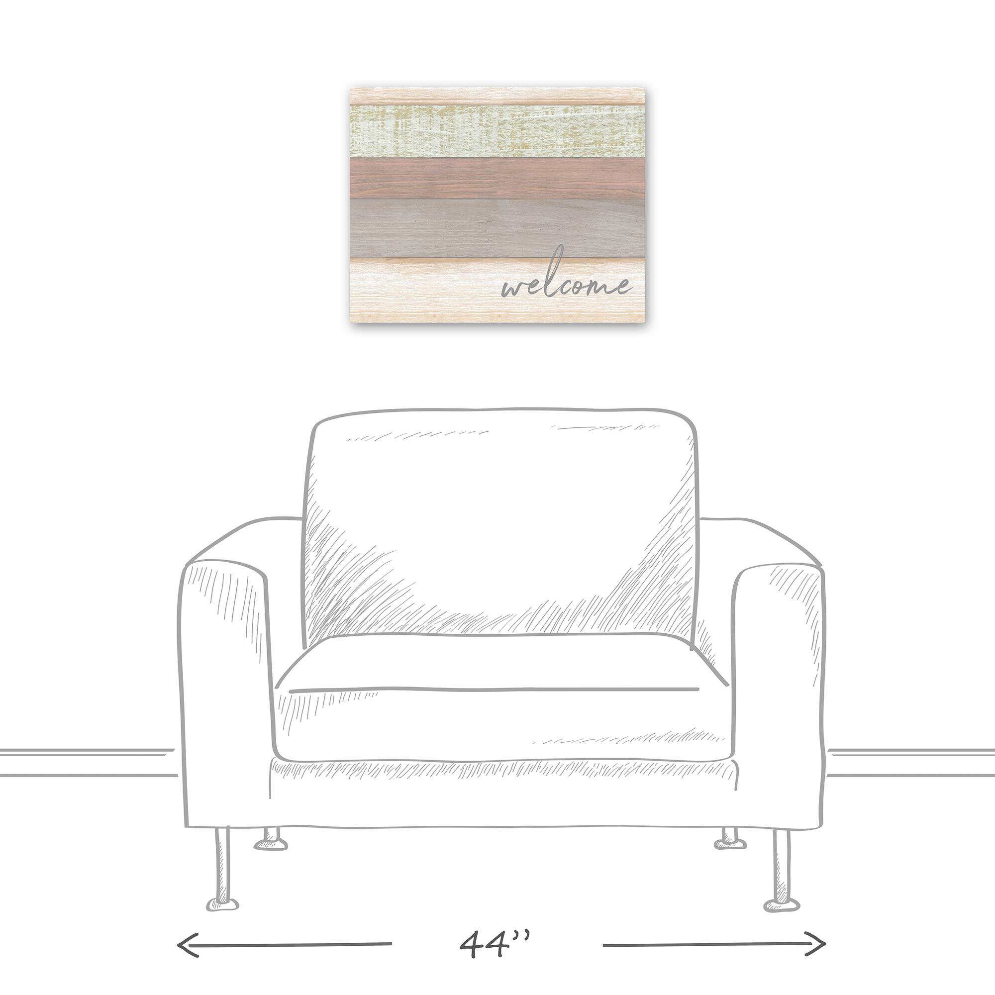 Welcome Wood Slats Canvas Wall Art